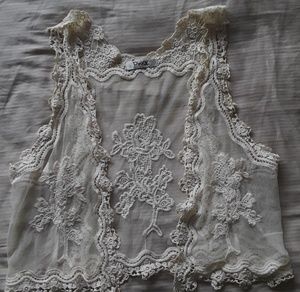 Boho style lace festival vest